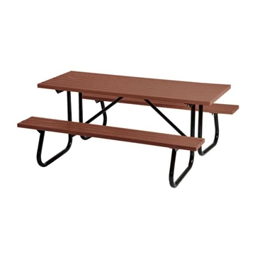 Rectangular Picnic Table 6 Ft. Recycled Plastic with Powder Coated 1 5/8 In. Frame