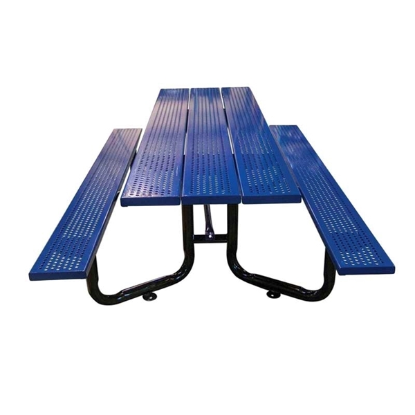 ADA Wheelchair Accessible Y-Base Picnic Table Perforated Steel