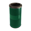 Picture of Trash Receptacle Round 10 Gallon Powder Coated Steel with Flat Top, Portable