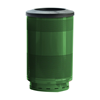Picture of Trash Receptacle Round 55 Gallon Powder Coated Steel with Flat Top, Portable