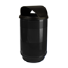 Picture of Trash Receptacle Round 55 Gallon Powder Coated Steel with Hood Top, Portable