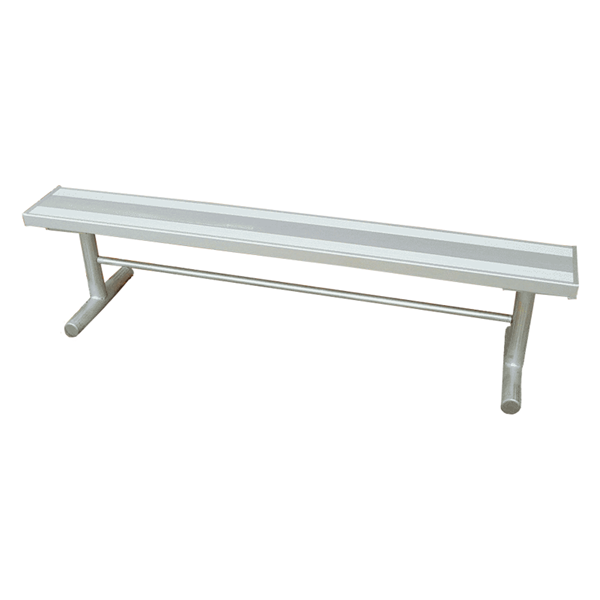 Picture of Portable Aluminum Backless Sports Bench with Galvanized Steel Frame - 6 or 8 Ft.