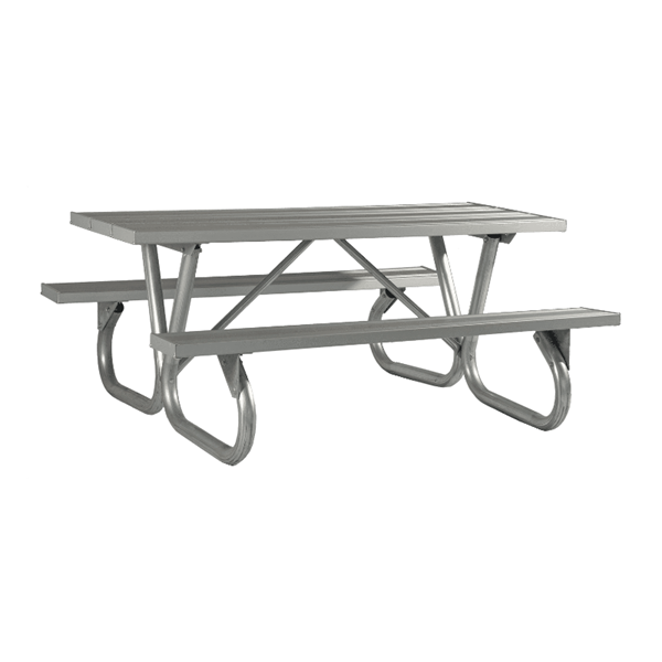 Picture of Aluminum, 6 ft. Rectangular Picnic Table with Galvanized Bolted 2 3/8 In. Frame, commercial