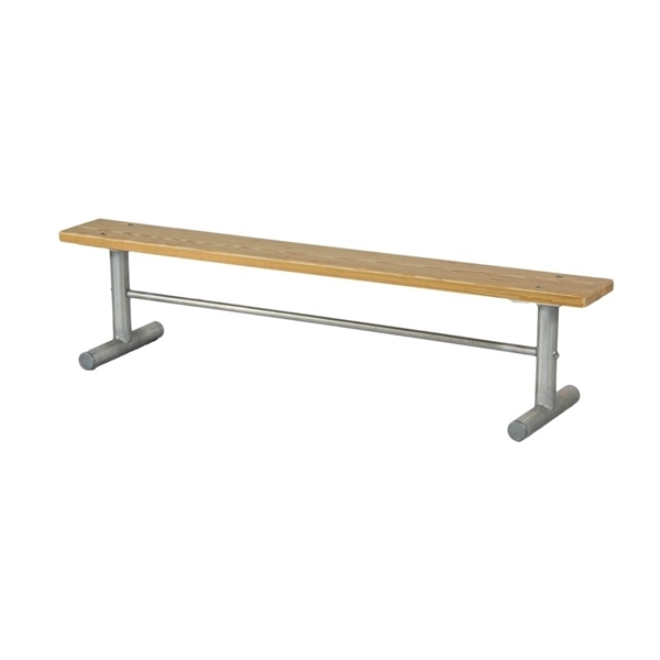 Wooden Backless Bench with Galvanized Steel Frame
