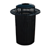 32 Gallon Powder-Coated Strap Steel Trash Can with Snuffer Top
