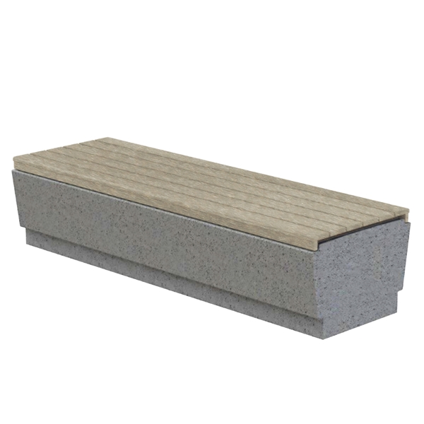 Plastic Capped Concrete Bench Sectional	