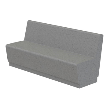 Concrete Armless Bench With Back