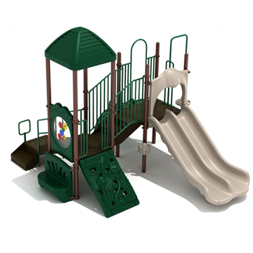 Los Arboles Playground Structure For Schools - Ages 2 To 12 Yr - Quick Ship - Neutral Front
