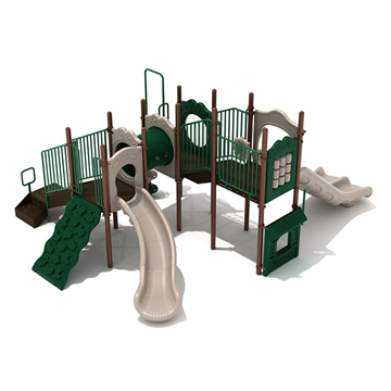 Rose Creek Playground Structure For Schools - Ages 2 To 12 Yr - Quick Ship - Neutral Front