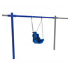 8 Foot High Elite Single Post Commercial Swing Set With 2 Belt Seats - 1 Bay - Quick Ship - Add on Adaptive Seat