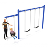 7/8 Foot High Elite Commercial Swing Set With 2 Belt Swings And 1 Bucket Seat - 1 Bay, 1 Cantilever Frame - Quick Ship