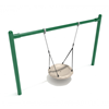 7 Foot High Elite Single Post Commercial Swing Set With Nest Swing - Quick Ship - Rainforest Green