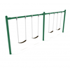 8 Foot High Elite Single Post Commercial Swing Set With 4 Belt Seats - 2 Bay - Quick Ship - Rainforest Green