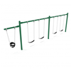 7/8 Foot High Elite Commercial Swing Set With 4 Belt Swings And 1 Bucket Seat - 2 Bay, 1 Cantilever Frame - Quick Ship  - Rainforest Green