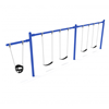 7/8 Foot High Elite Commercial Swing Set With 4 Belt Swings And 1 Bucket Seat - 2 Bay, 1 Cantilever Frame - Quick Ship  - Pacific Blue
