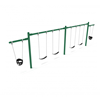 7/8 Foot High Elite Commercial Swing Set With 4 Belt Swings And 2 Bucket Seat - 2 Bay, 2 Cantilever Frame - Quick Ship - Rainforest Green