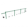 7/8 Foot High Elite Commercial Swing Set With 6 Belt Swings And 2 Bucket Seat - 3 Bay, 2 Cantilever Frame - Quick Ship - Rainforest Green