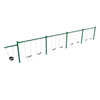 7/8 Foot High Elite Commercial Swing Set with 8 Belt Swings and 1 Bucket Seat - 4 Bay, 1 Cantilever Frame - Quick Ship - Rainforest Green