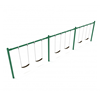 8 Foot High Elite Single Post Commercial Swing Set With 6 Belt Seats - 3 Bay - Quick Ship - Rainforest Green