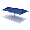 8 Foot High Elite Shade Single Post Commercial Swing Set With 4 Belt Seats - 2 Bay - Pacific Blue