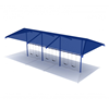 8 Foot High Elite Shade Single Post Commercial Swing Set With 6 Belt Seats - 3 Bay - Pacific Blue