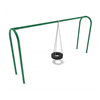 8 Foot High Elite Arched Post Commercial Swing Set With Tire Swing - 1 Bay - Quick Ship - Rainforest Green