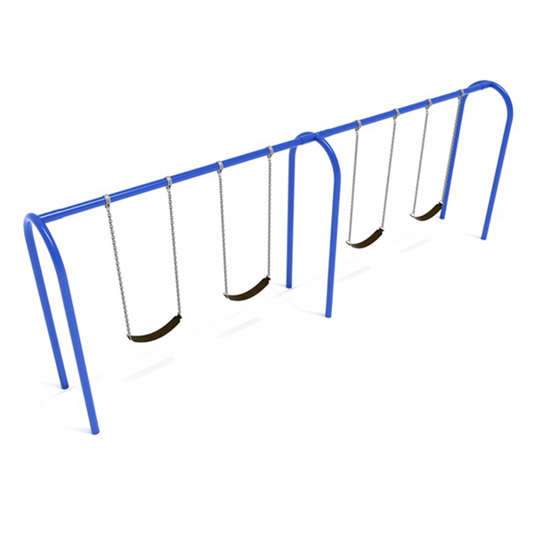 8 Foot High Elite Arched Post Commercial Swing Set with 4 Belt Seats - 2 Bay - Quick Ship - Pacific Blue