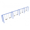 8 Foot High Elite Arched Post Commercial Swing Set with 8 Belt Seats - 4 Bay - Quick Ship - Pacific Blue