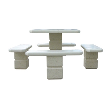 Pedestal Concrete Picnic Table with Detached Benches