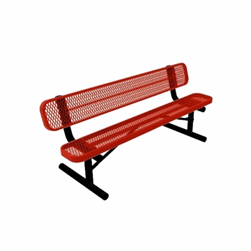 Elite Series 6 Ft. Thermoplastic Polyethylene Coated Bench with Back	