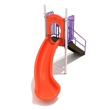 4 Foot Single Left Turn Freestanding Slide - Ages 2 To 12 Yr