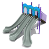 5 Foot Triple Split Freestanding Slide - Ages 2 to 12 yr - Gray