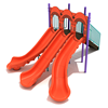 5 Foot Triple Split Freestanding Slide - Ages 2 to 12 yr - Orange