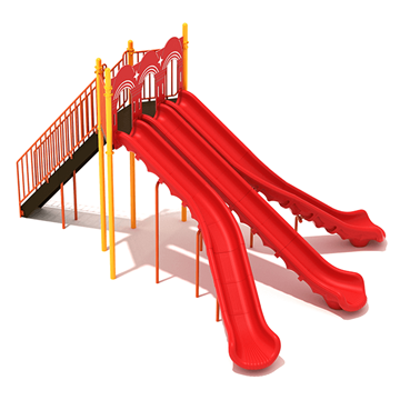 8 Foot Triple Sectional Split Slide Freestanding Slide - Ages 5 To 12 Yr - Front