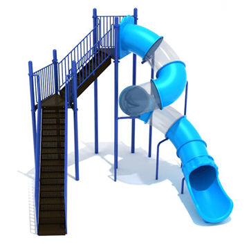 12 Foot Sectional Spiral Tube Freestanding Slide - Ages 5 to 12 yr - Front