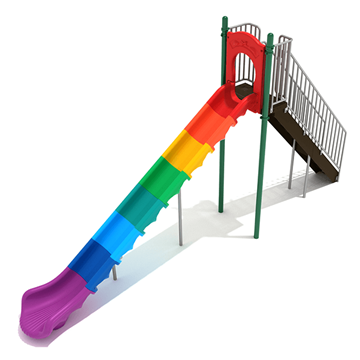 8 Foot Single Single Sectional Freestanding Slide - Ages 5 To 12 Yr - Rainbow Slide