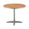 Round Faux Teak Top Dining Table