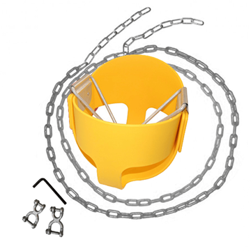Elite High Back Bucket Package with Chains, Clevises, and Clevis Tool for Commercial Swing Sets