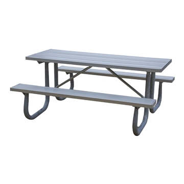 luminum picnic table 6 Ft. Rectangular with 2 3/8 In. Welded Galvanized Steel Frame	