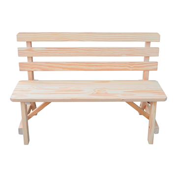 Traditional Style Bench with Back and Wooden Frame - Various Lengths	