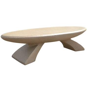 Oval Concrete Backless Bench 