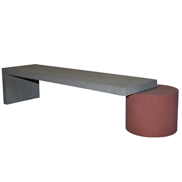 Floating Concrete Bench With Cylinder Support