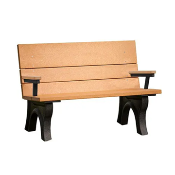 ADA Traditional Recycled Plastic Bench With Arms