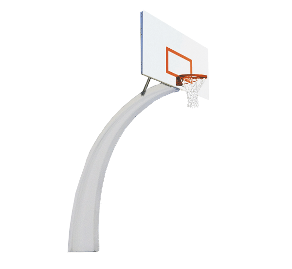 Concrete Basketball Hoop With Steel Rectangular Backboard And Powder Coated Steel Hoop