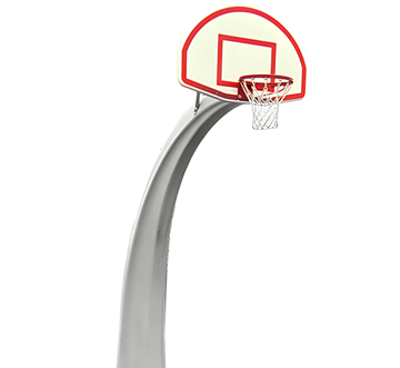 Concrete Basketball Hoop With Aluminum Fan Backboard And Powder Coated Steel Hoop