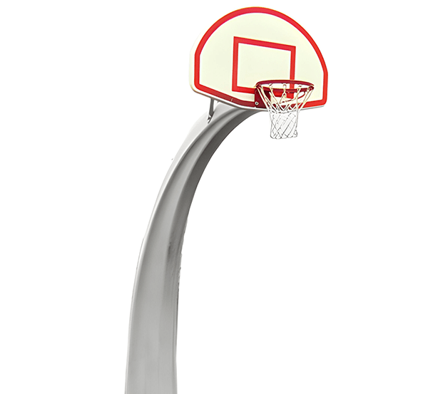 Concrete Basketball Hoop With Aluminum Fan Backboard And Powder Coated Steel Hoop