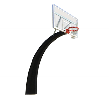 Concrete Basketball Hoop With Tempered Glass Backboard And Powder Coated Steel Hoop