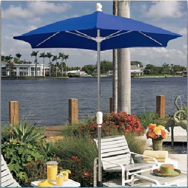 Fiberbuilt Patio Umbrella 7 1/2 Foot Hexagon with Two Piece Aluminum Pole