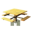 Single Post Square Wooden Picnic Tables 48 In.