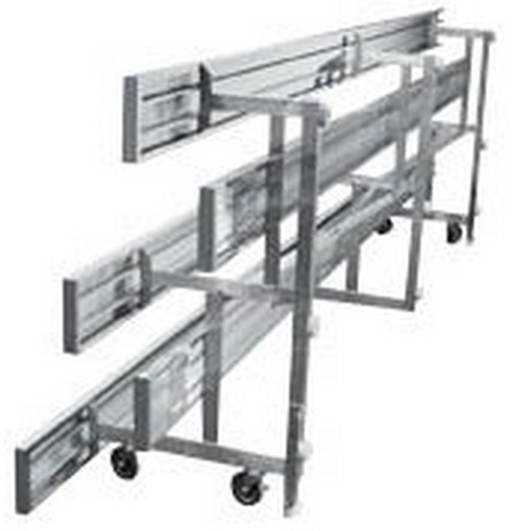Tip and Roll 3 Row Bleachers 27 Ft. Aluminum